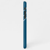 DIYホワイトモノグラムサークルライン海ブルー&ブラック iPhoneケース (左側)