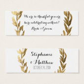 DIYメッセージカード金ゴールドリーフフェイクローレルオリーブリース (正面&裏面)