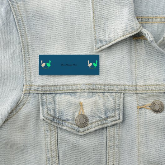 DIYメッセージ、ピンクと緑の鳥キスをするが枝に 名札 (インサイチュ)