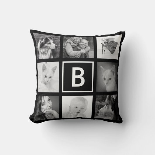 DIYモノグラムとのカスタムなInstagramの写真の格子 クッション (正面)