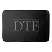 DIYモノグラムまたは名前、グレークラシック文字付き黒 バスマット (正面)