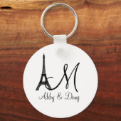 DIYモノグラムエッフェルタワーデザイン キーホルダー (正面)