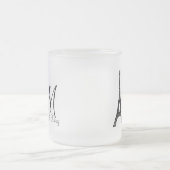 DIYモノグラムエッフェルタワーデザイン フロストグラスマグカップ (中央)