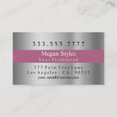 DIYモノグラムエレガント名、シルバーマルーングレー 名刺 (裏面)