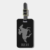 DIYモノグラムグレーレースホース任意の色 ラゲッジタグ (正面縦)