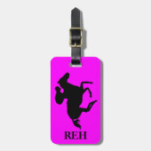 DIYモノグラムブラックレースホース任意の色 ラゲッジタグ (正面縦)