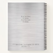 DIYモノグラム名の専門日付、Blk Gray Silver ノートブック (裏面)