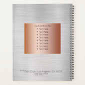 DIYモノグラム名職業バラ金ゴールド銀 プランナー手帳 (裏面)