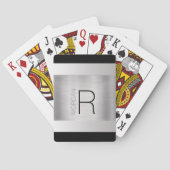 DIYモノグラム名、ブラックグレー文字、ブラッシュシルバー トランプ (裏面)