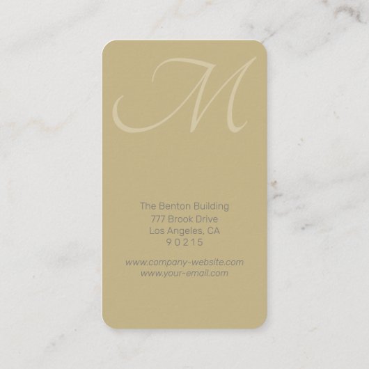 DIYモノグラム情報エレガント、白黒金ゴールド大理石 名刺 (裏面)