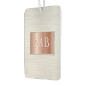 DIYモノグラム、ブラシ付きスチール&バラ金ゴールドメタル カーエアーフレッシュナー (左)