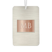 DIYモノグラム、ブラシ付きスチール&バラ金ゴールドメタル カーエアーフレッシュナー (裏面)