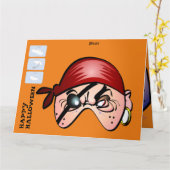 DIYモンスター紙マスクハロウィーンXLカード – 海賊 カード (黄色い花)