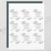 DIYユーカリブライダルシャワーパンティゲームカード (正面/裏面)