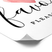 DIYレッドウォーター色ハート結婚式の引き出物標識 ポスター (角)