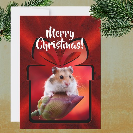 DIYレッドロータスクリスマス シーズンカード