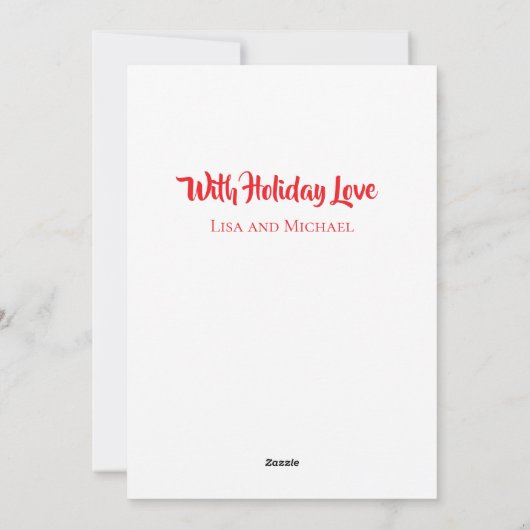 DIYレッドロータスクリスマス シーズンカード (裏面)