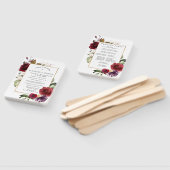 DIYレッド素朴フローラ結婚式 プログラム ハンドファン (組立なし)