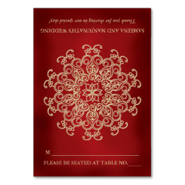 DIYレッド金ゴールドインディアンテントスタイルシーティングプレイス テーブルナンバー