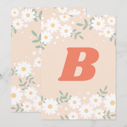 DIYレトロダイシーレター ナンバーバンティング インビテーション (正面/裏面)