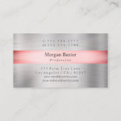 DIYロゴのビジネス名、銀のピンクシルバー 名刺 (裏面)