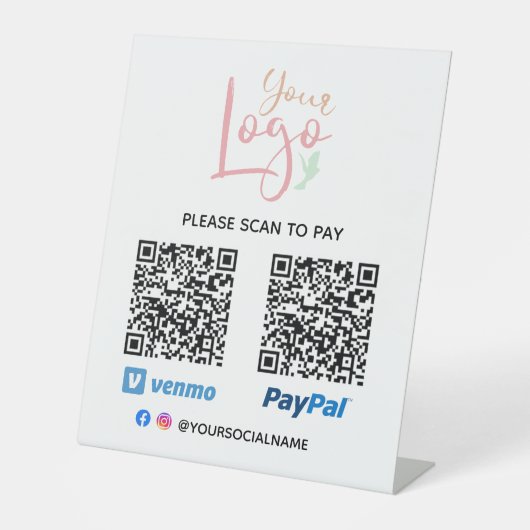 DIYロゴをスキャンしてペデスタルサインを支払う 台座サイン (正面)