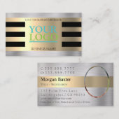 DIYロゴ、写真、黄色の金ゴールド、つや消しシルバー 名刺 (正面/裏面)