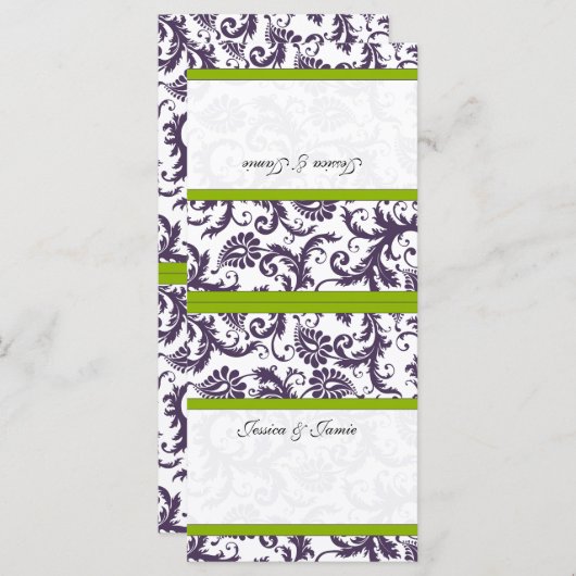 DIYヴィンテージダマスクウェディング座席表 (正面/裏面)