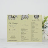 DIYヴィンテージバーズブランチトリフォールド結婚式 プログラム (スタンド正面)