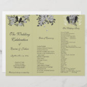 DIYヴィンテージバーズブランチトリフォールド結婚式 プログラム (正面/裏面)