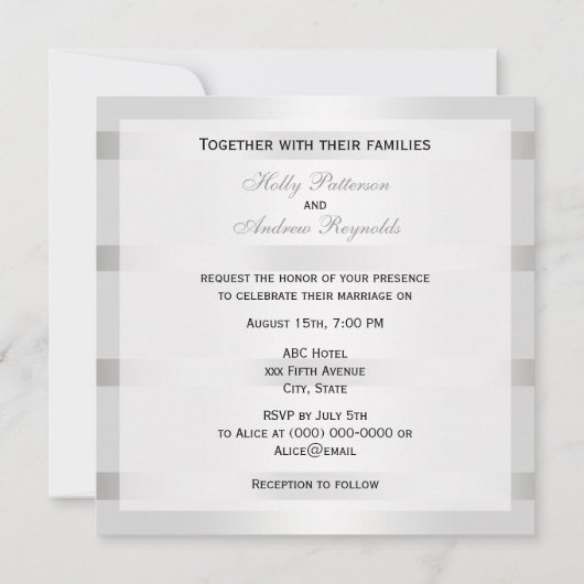 DIYヴィンテージルックアールデコプルームBlk Wht SQ 結婚's 招待状 (裏面)