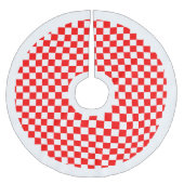 DIY任意の色/白市松模様にと白の縁ど付き ブラッシュドポリエステルツリースカート (正面)