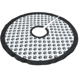 DIY任意の色/黒の猫/犬の手と黒縁ど ブラッシュドポリエステルツリースカート