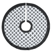 DIY任意の色/黒の猫/犬の手と黒縁ど ブラッシュドポリエステルツリースカート (正面)