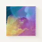 DIY写真/名前/年/金ゴールドブルー&パープルアート ノートブック (裏面)