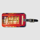 DIY名オンブリティッシュ・レッド・フォン・ブース ラゲッジタグ (正面横)