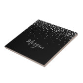 DIY名ホワイトスクリプト&ホワイトダイヤモンド,黒 タイル (側面)