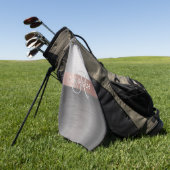 DIY名前&イニシャルブラッシュシルバーバラストライプ金ゴールド ゴルフタオル (グリーン)