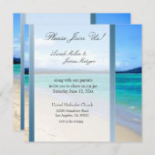 DIY宛先ビーチ結婚式の招待テンプレート 招待状 (正面/裏面)