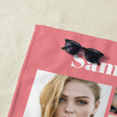 DIY家族19人写真BFF記念カップルモノグラム ビーチタオル (インサイチュ)