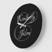DIY彼と彼女の台本名,白と灰色(黒) ラージ壁時計 (傾斜)