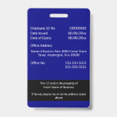 DIY従業員IDカードネイビー白黒 バッジ (裏面)