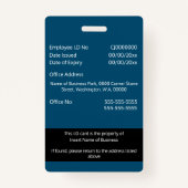 DIY従業員IDカード青色の白黒 バッジ (裏面)