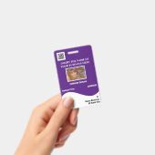 DIY従業員IDカード(紫)横 バッジ (手持ち)