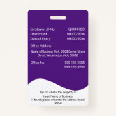 DIY従業員IDカード（紫）横 バッジ (裏面)