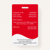 DIY従業員IDカード(赤)横 バッジ (裏面)