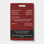 DIY従業員IDカードBurgundy白黒 バッジ (裏面)