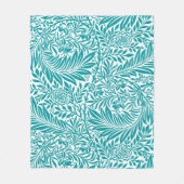 DIY愛カスタムらしい可愛い花柄ホワイトブルー フリースブランケット (正面)