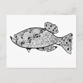 DIY成人着色魚デザイン ポストカード