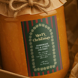 DIY手作りクリスマスプレゼント赤と緑のストライプ フードラベル